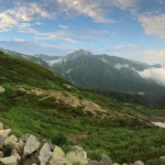 日が沈む頃にガスが切れ展望を楽しむことができました。